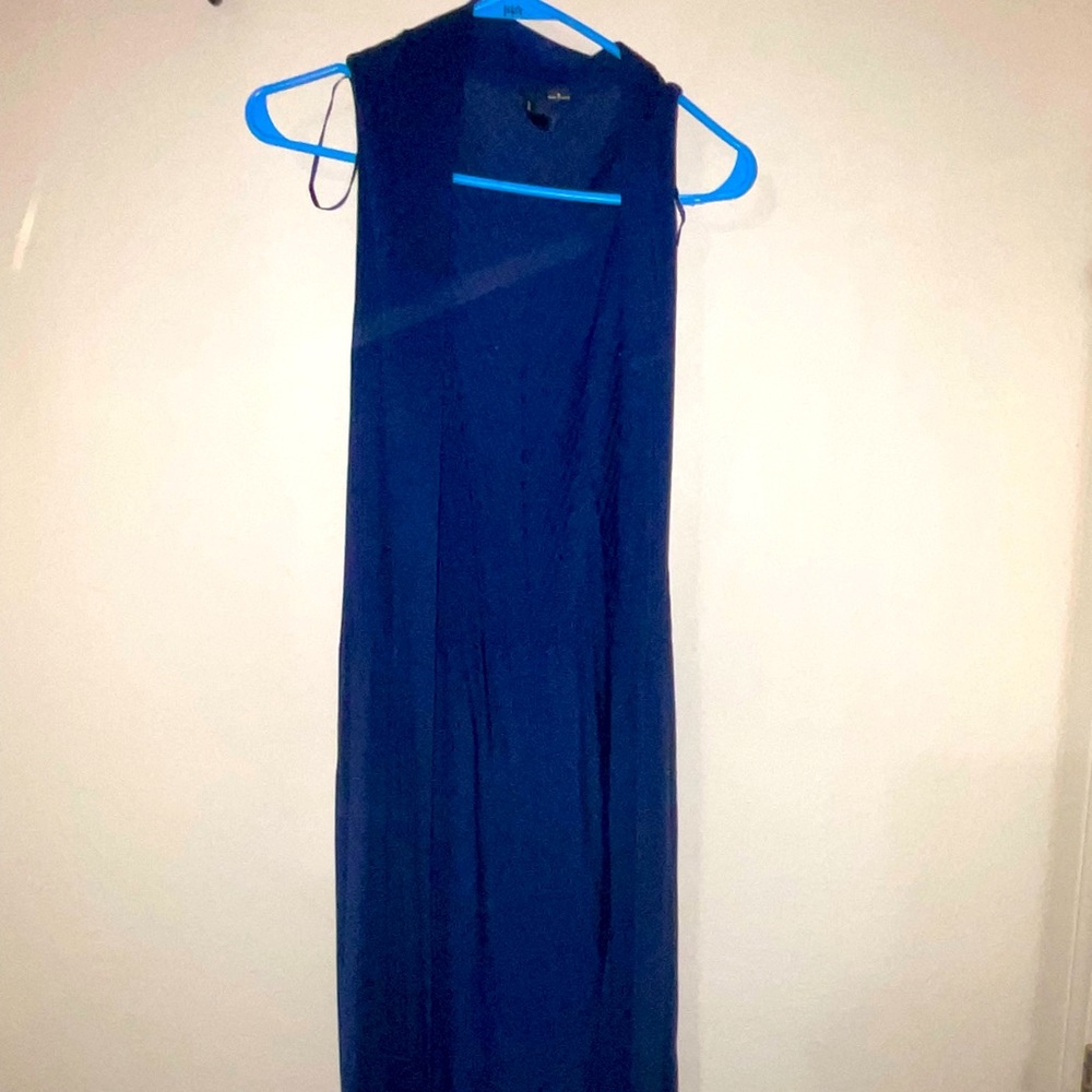 Long navy vest